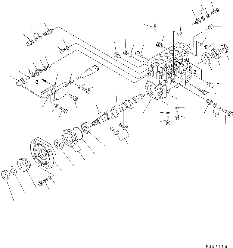 Схема запчастей Komatsu SA12V170E-2A - ТОПЛ. НАСОС (НАСОС) (ЛЕВ.) (/) (ВНУТР. ЧАСТИ) ДВИГАТЕЛЬ