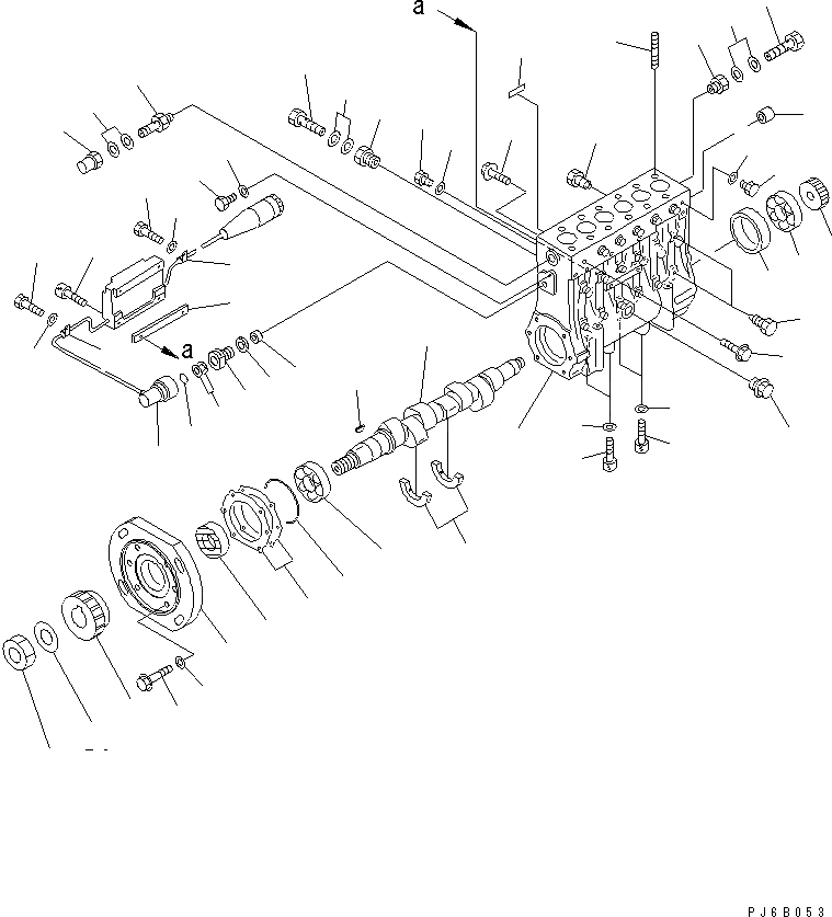 Схема запчастей Komatsu SA12V170E-2A - ТОПЛ. НАСОС (НАСОС) (ПРАВ.) (/) (ВНУТР. ЧАСТИ) ДВИГАТЕЛЬ