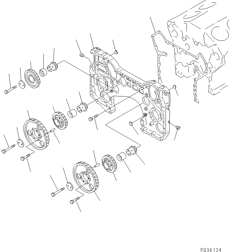 Схема запчастей Komatsu SA12V140-1C - КОРПУС ШЕСТЕРЕНН. ПЕРЕДАЧИ И ПРИВОД (ЭЛЕКТР. РЕГУЛЯТОР СПЕЦ-Я.)(№-) БЛОК ЦИЛИНДРОВ