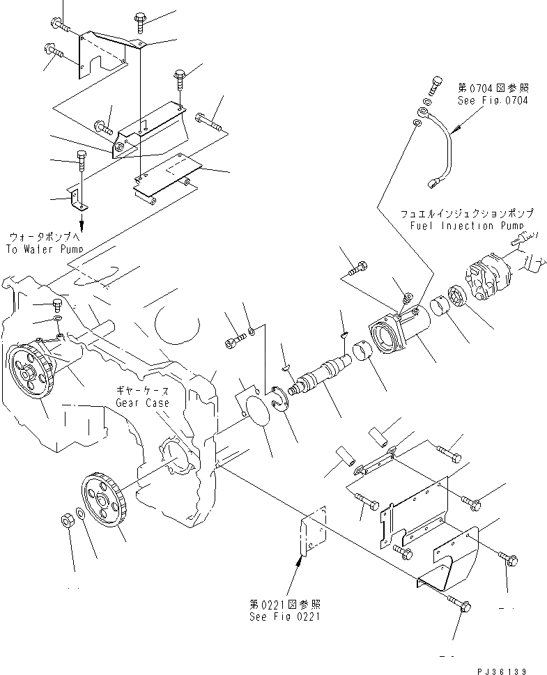 Схема запчастей Komatsu SA12V140-1C - ПРИВОД ТОПЛ. НАСОСА (ЭЛЕКТР. РЕГУЛЯТОР СПЕЦ-Я.)(№-) ТОПЛИВН. СИСТЕМА