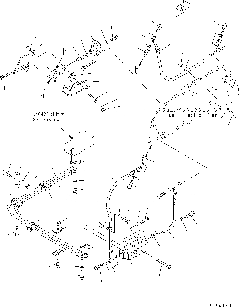 Схема запчастей Komatsu SA12V140-1C - ТОПЛИВОПРОВОД. (/) (ПРАВ. ГРУПП.) (ЭЛЕКТР. РЕГУЛЯТОР СПЕЦ-Я.)(№-) ТОПЛИВН. СИСТЕМА