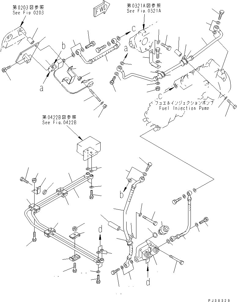 Схема запчастей Komatsu SA12V140-1C - ТОПЛИВОПРОВОД. (/) (ПРАВ. ГРУПП.) (ЭЛЕКТР. РЕГУЛЯТОР СПЕЦ-Я.)(№7-) ТОПЛИВН. СИСТЕМА