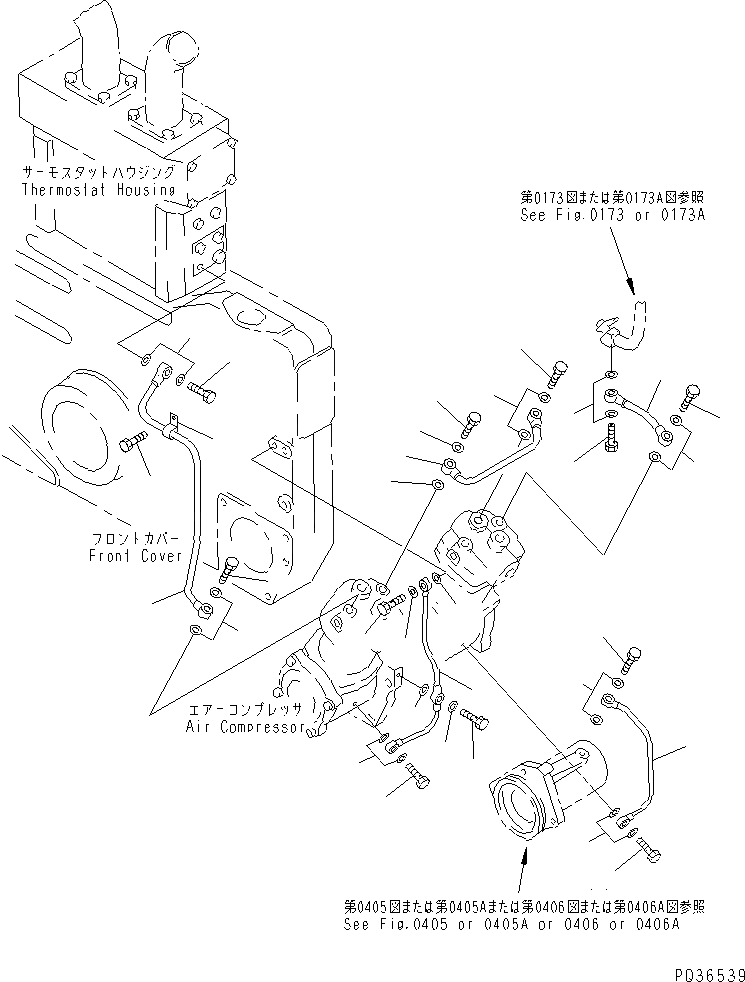 Схема запчастей Komatsu SA12V140-1C - ЛИНИЯ КОМПРЕССОРА (/) АКСЕССУАРЫ