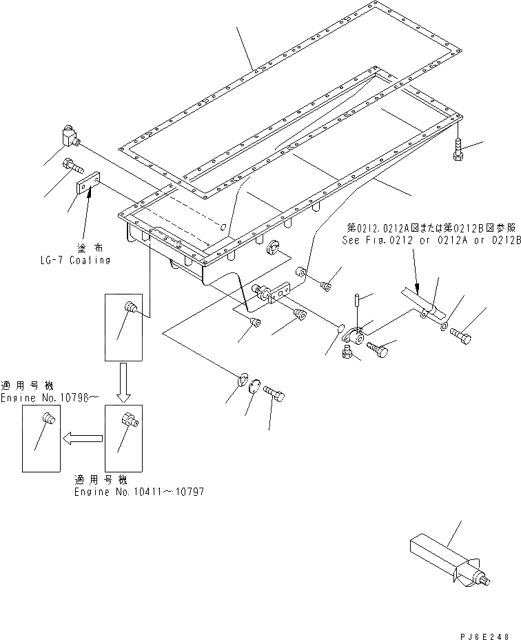 Схема запчастей Komatsu SA12V140-1D - МАСЛЯНЫЙ ПОДДОН (СПЕЦ-Я С МЕХАНИЧ. РЕГУЛИР.)(№-) БЛОК ЦИЛИНДРОВ
