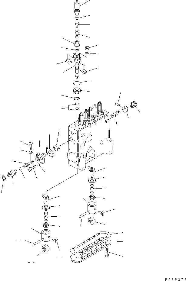 Схема запчастей Komatsu SA12V140-1D - ТОПЛ. НАСОС (НАСОС ЛЕВ.) (/) (СПЕЦ-Я С МЕХАНИЧ. РЕГУЛИР.) (ВНУТР. ЧАСТИ)(№9-) ТОПЛИВН. СИСТЕМА