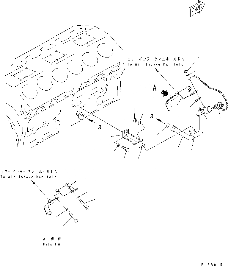 Схема запчастей Komatsu SA12V140-1E-47 - МАСЛОНАЛИВНОЙ ПАТРУБОК(№9-) ДВИГАТЕЛЬ