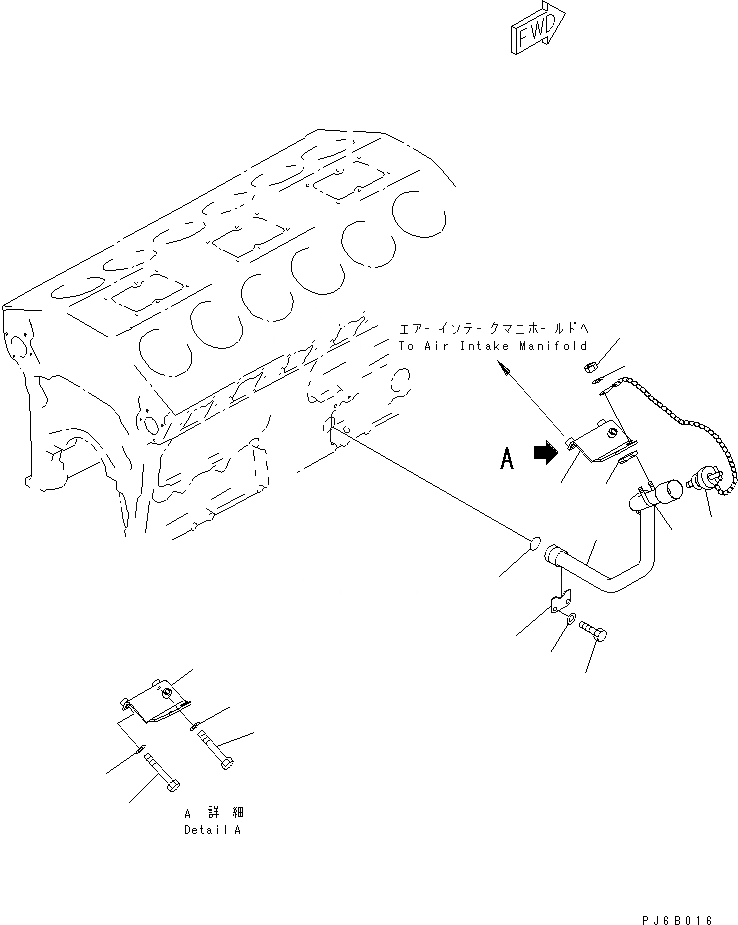 Схема запчастей Komatsu SA12V140-1E-47 - МАСЛОНАЛИВНОЙ ПАТРУБОК(№-) ДВИГАТЕЛЬ