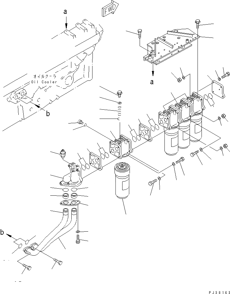 Схема запчастей Komatsu SA12V140-1E-47 - МАСЛ. ФИЛЬТР(№9-) ДВИГАТЕЛЬ