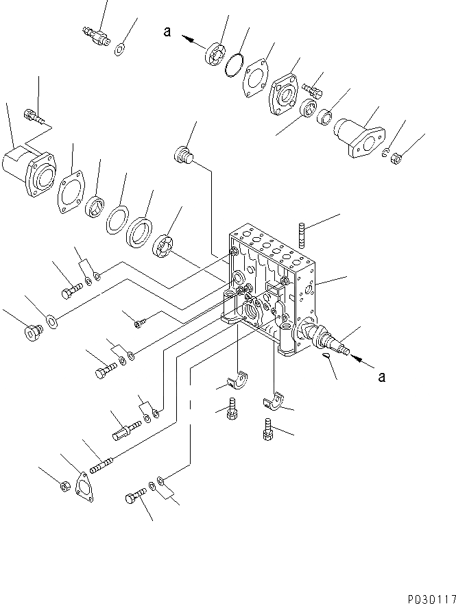 Схема запчастей Komatsu SA12V140-1E-47 - ТОПЛ. НАСОС (НАСОС ПРАВ.) (/) (ВНУТР. ЧАСТИ)(№98-) ДВИГАТЕЛЬ