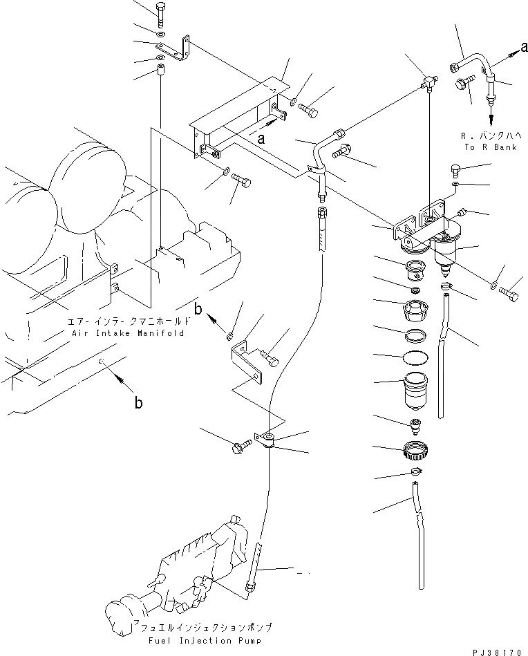 Схема запчастей Komatsu SA12V140-1E-47 - ВОДООТДЕЛИТЕЛЬ(№-) ДВИГАТЕЛЬ