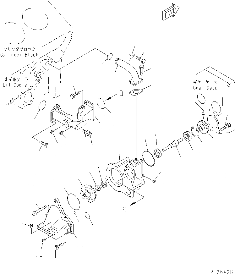 Схема запчастей Komatsu SA12V140-1E-47 - ВОДЯНАЯ ПОМПА(№-78) ДВИГАТЕЛЬ