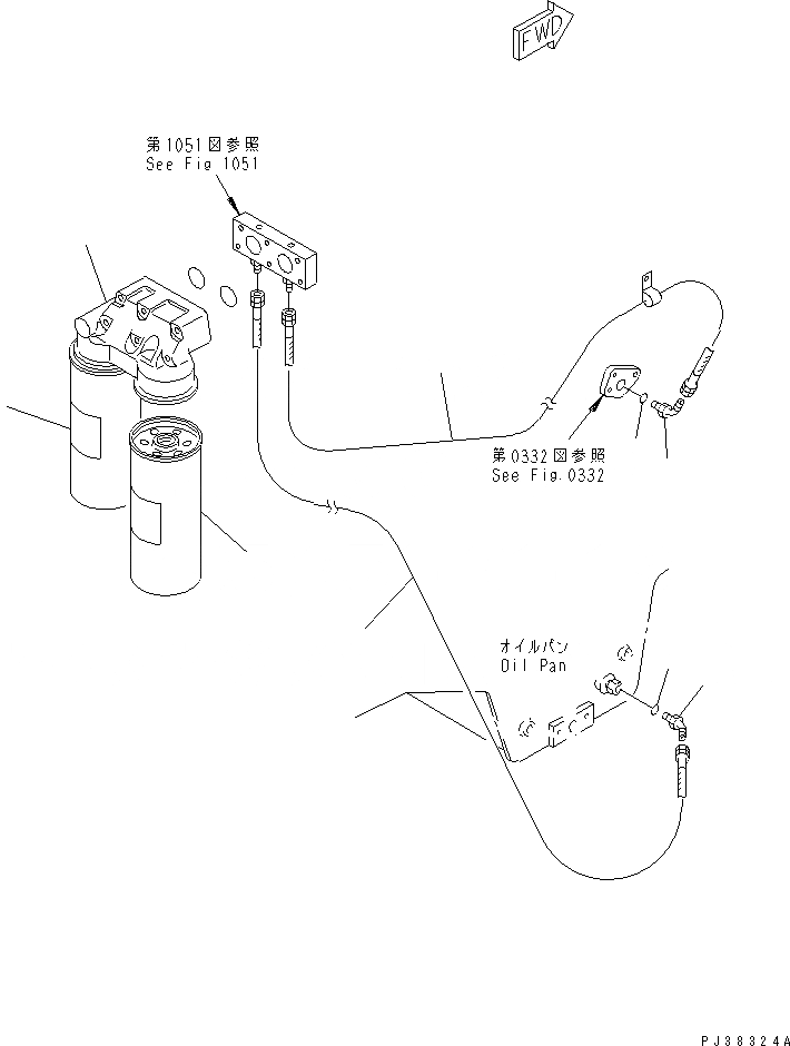 Схема запчастей Komatsu SA12V140-1Q - ПРОХОДНОЙ ФИЛЬТР И ТРУБЫ(№99-) СИСТЕМА СМАЗКИ МАСЛ. СИСТЕМА