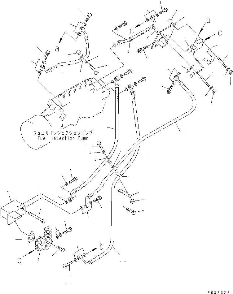 Схема запчастей Komatsu SA12V140-1Q - ТОПЛИВОПРОВОД. (/) (ЛЕВ. ГРУПП.)(№99-) ТОПЛИВН. СИСТЕМА