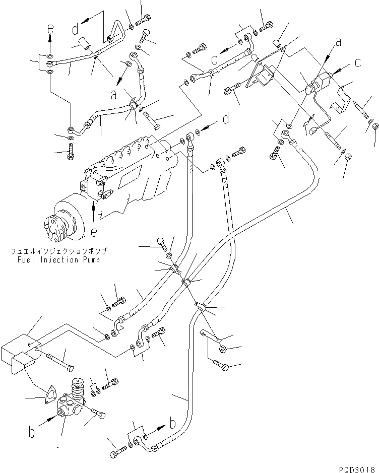 Схема запчастей Komatsu SA12V140-1U - ТОПЛИВОПРОВОД. (/) (ЛЕВ. ГРУПП.) (ДЛЯ ЭЛЕКТРИЧ. РЕГУЛЯТОРА)(№7-) ДВИГАТЕЛЬ
