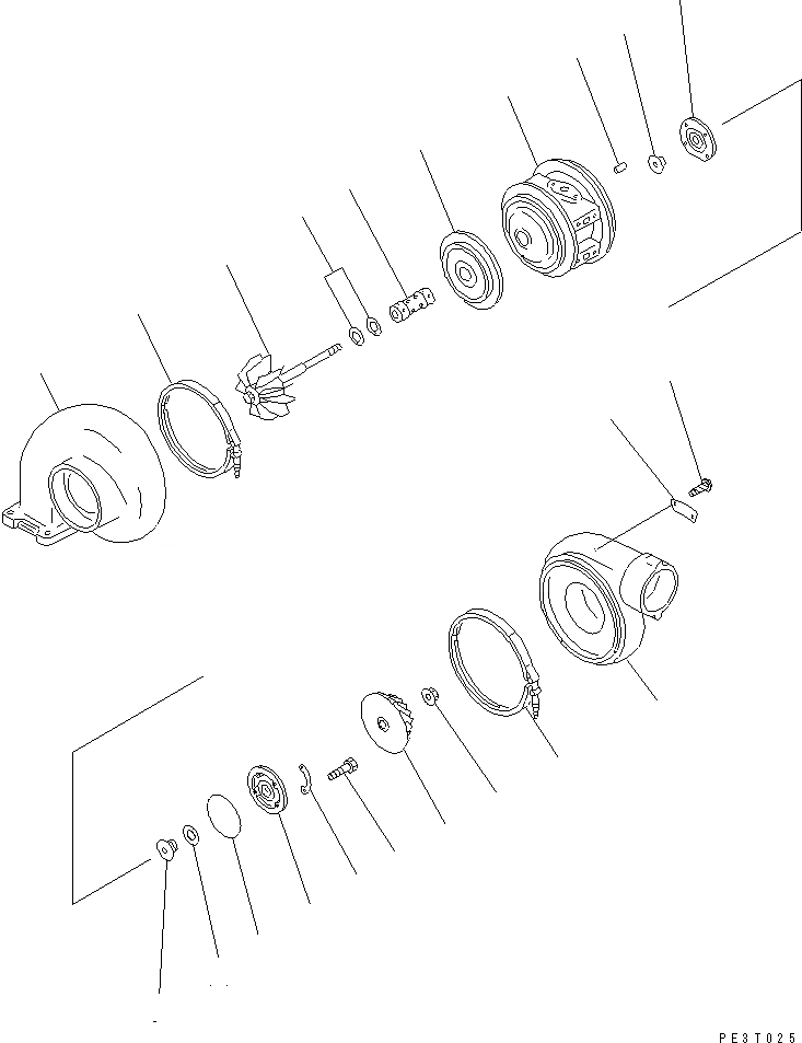 Схема запчастей Komatsu SA12V170-1D - ТУРБОНАГНЕТАТЕЛЬ (ВНУТР. ЧАСТИ)(№9-) ДВИГАТЕЛЬ