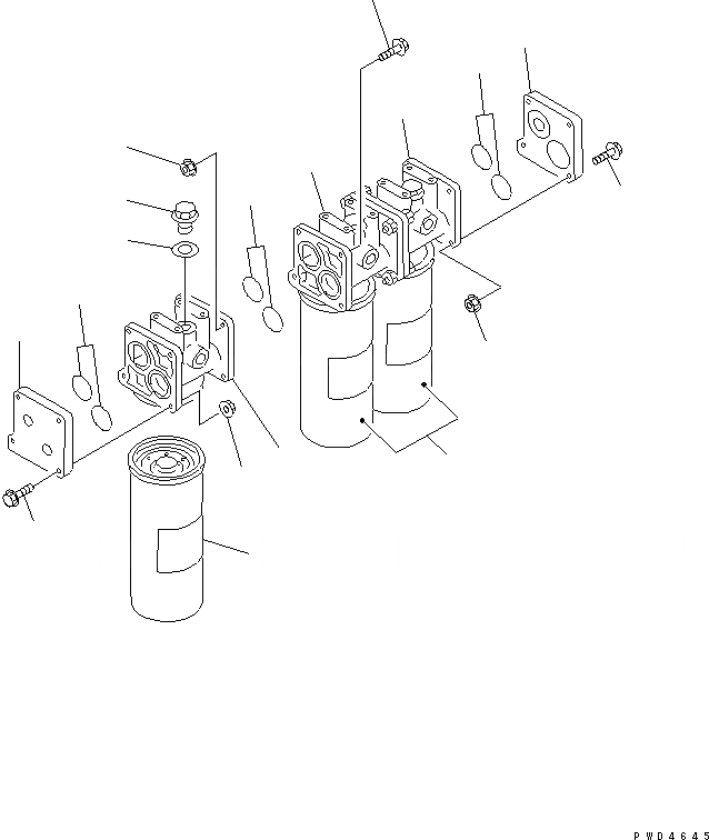 Схема запчастей Komatsu SA12V170-1D - ПРОХОДНОЙ ФИЛЬТР (/)(№-8) ДВИГАТЕЛЬ