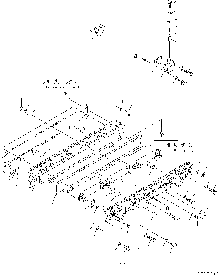 Схема запчастей Komatsu SA12V170-1D - МАСЛООХЛАДИТЕЛЬ ДВИГАТЕЛЬ