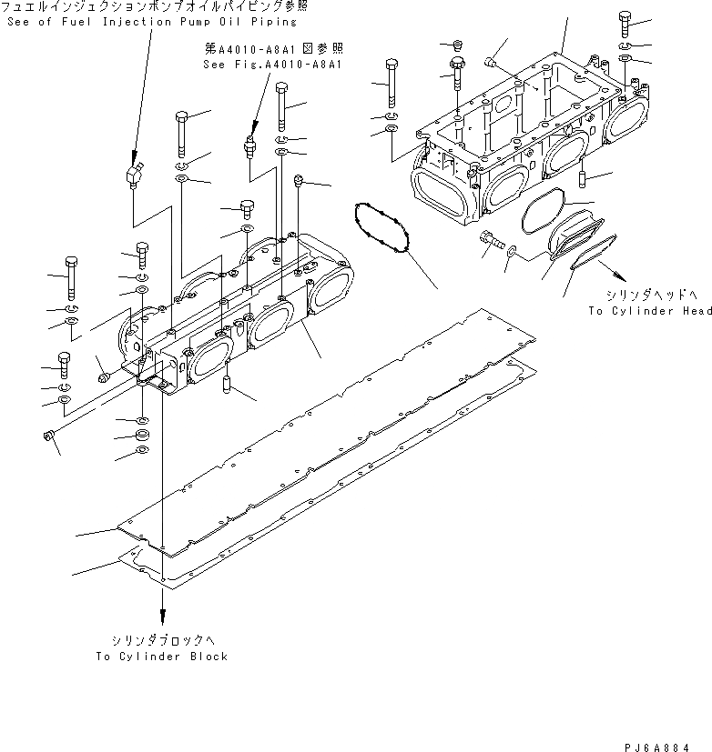 Схема запчастей Komatsu SA12V170-1D - ТРУБОПРОВОД ВПУСКА ВОЗДУХА(№9-) ДВИГАТЕЛЬ