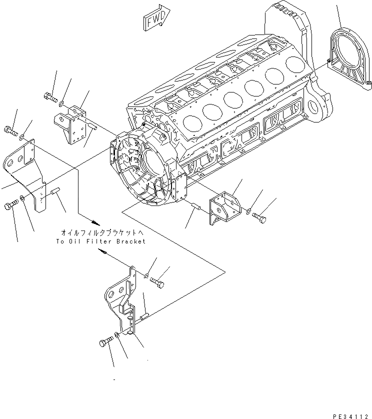 Схема запчастей Komatsu SA12V170-1D - КРЕПЛЕНИЕ ДВИГАТЕЛЯ(№-9) ДВИГАТЕЛЬ
