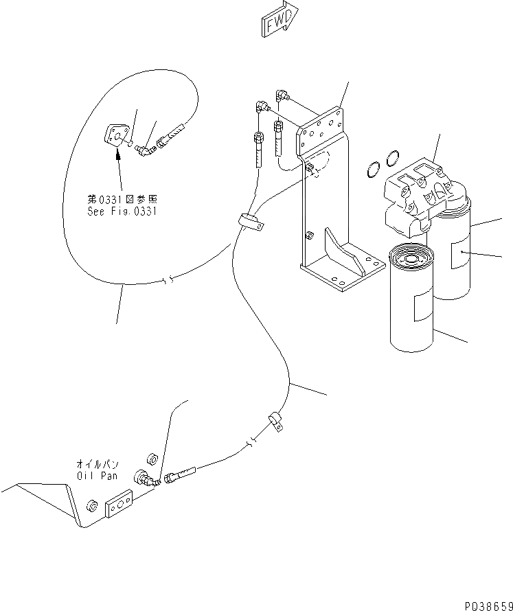 Схема запчастей Komatsu SA12V140-1P - ПРОХОДНОЙ ФИЛЬТР И ТРУБЫ(№9-) СИСТЕМА СМАЗКИ МАСЛ. СИСТЕМА