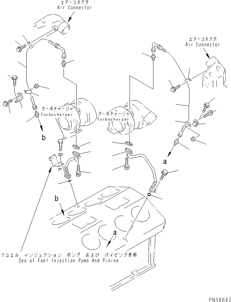 Схема запчастей Komatsu SA12V140-1P - ЛИНИЯ СМАЗКИ ТУРБОНАГНЕТАТЕЛЯ СИСТЕМА СМАЗКИ МАСЛ. СИСТЕМА