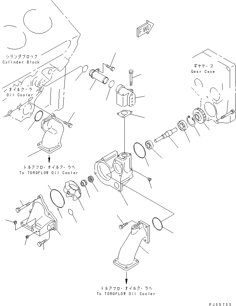 Схема запчастей Komatsu SA12V140-1P - ВОДЯНАЯ ПОМПА И КРЕПЛЕНИЕ СИСТЕМА ОХЛАЖДЕНИЯ