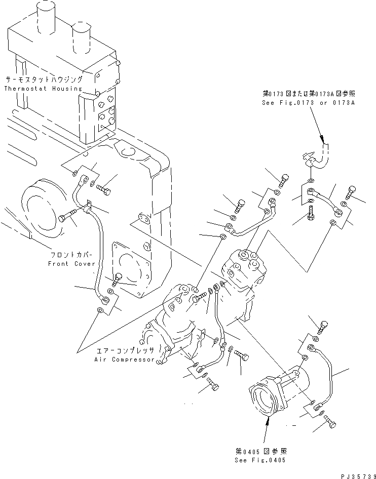 Схема запчастей Komatsu SA12V140-1P - ЛИНИЯ КОМПРЕССОРА (/) АКСЕССУАРЫ