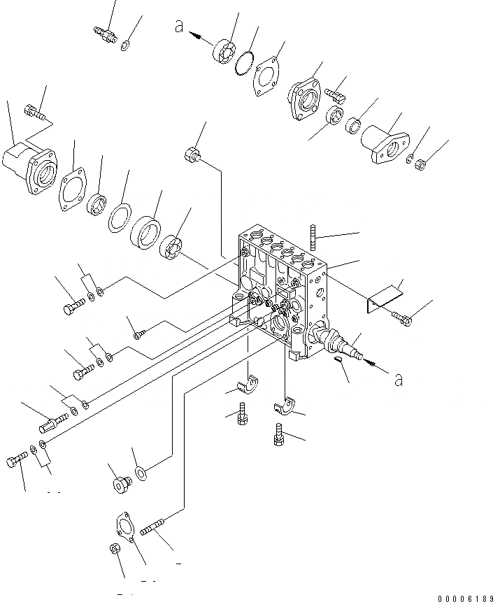 Схема запчастей Komatsu SA12V140-1S - ТОПЛ. НАСОС (НАСОС) (ПРАВ.) (/) (TODAKA) (ВНУТР. ЧАСТИ)(№-) ДВИГАТЕЛЬ
