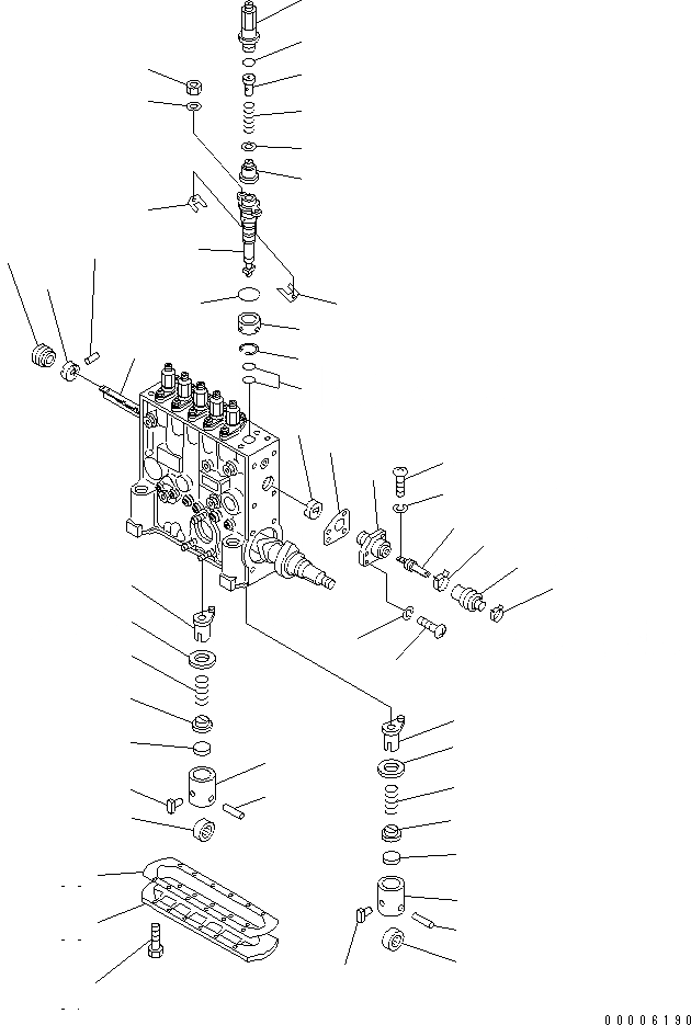 Схема запчастей Komatsu SA12V140-1S - ТОПЛ. НАСОС (НАСОС) (ПРАВ.) (/) (TODAKA) (ВНУТР. ЧАСТИ)(№-) ДВИГАТЕЛЬ