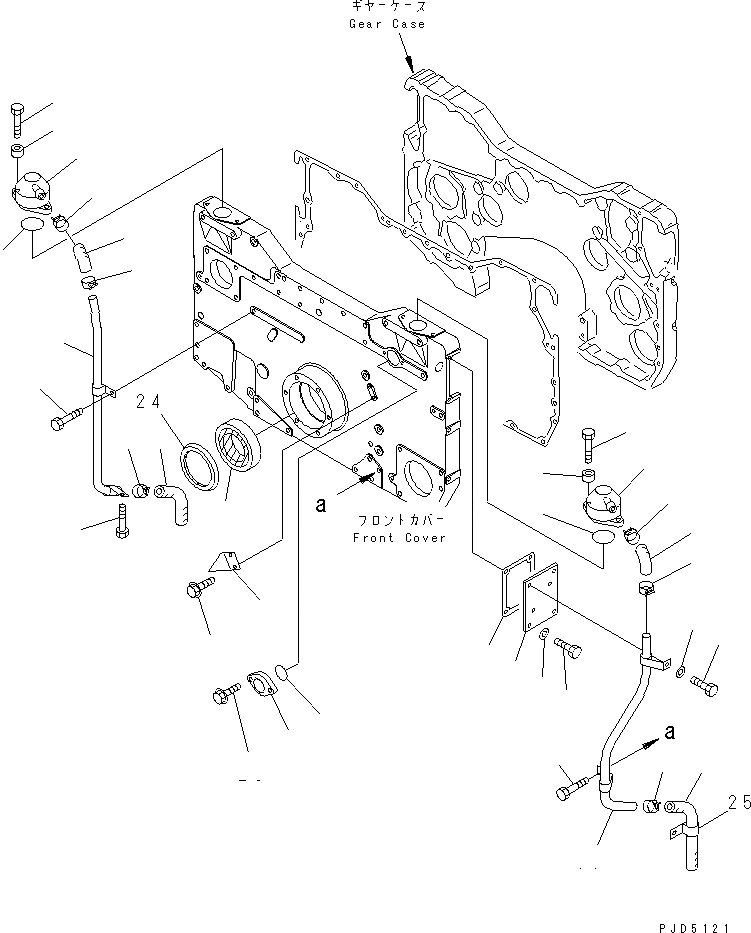 Схема запчастей Komatsu SA12V140-1A-80 - САПУН И ПЕРЕДН. УПЛОТНЕНИЕ(№89-) ДВИГАТЕЛЬ