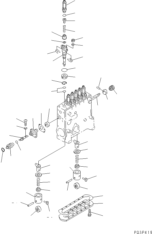 Схема запчастей Komatsu SA12V140-1A-80 - ТОПЛ. НАСОС (НАСОС ЛЕВ.) (/) (ВНУТР. ЧАСТИ)(№-) ДВИГАТЕЛЬ