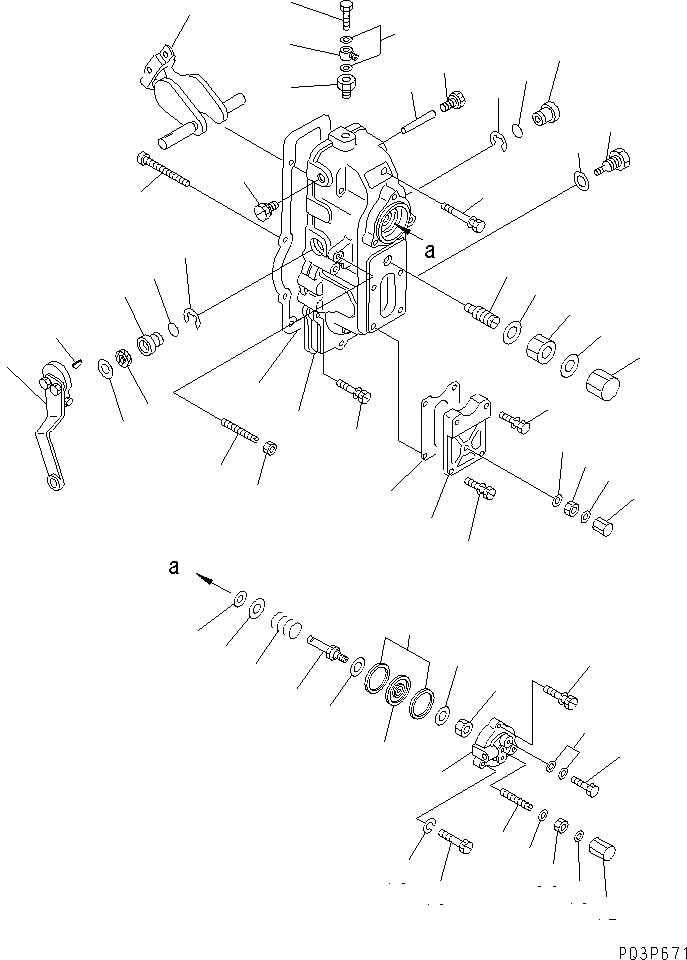 Схема запчастей Komatsu SA12V140-1A-80 - ТОПЛ. НАСОС (РЕГУЛЯТОР ЛЕВ.) (/) (ВНУТР. ЧАСТИ)(№-) ДВИГАТЕЛЬ