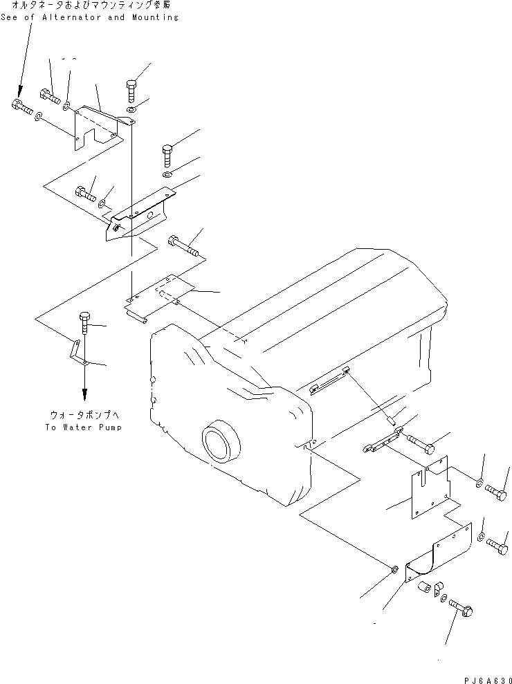 Схема запчастей Komatsu SA12V140-1A-80 - ЗАЩИТА (ПРИВОД ТОПЛ. НАСОСА)(№-) ДВИГАТЕЛЬ