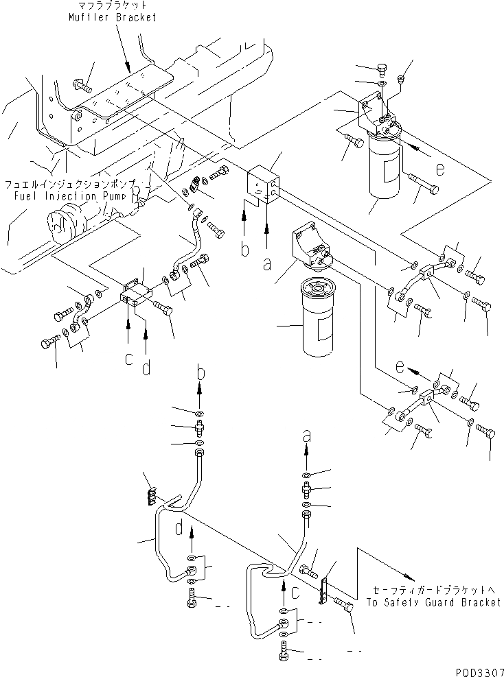 Схема запчастей Komatsu SA12V140-1S-WD - ТОПЛИВН. ФИЛЬТР. И ТРУБЫ (/) (ЛЕВ.) ДВИГАТЕЛЬ