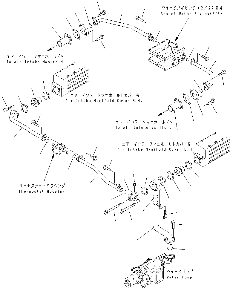 Схема запчастей Komatsu SA12V140-1M - ВОДН. ГИДРОЛИНИЯ (/) (JCI СПЕЦ-Я.) ДВИГАТЕЛЬ