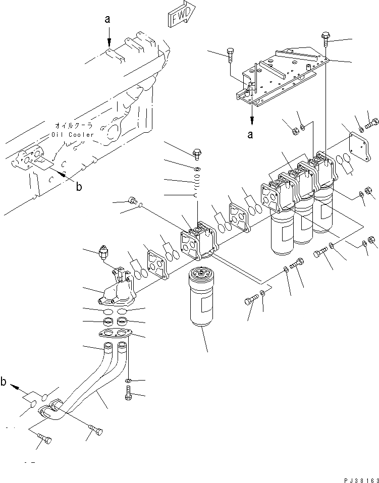Схема запчастей Komatsu SA12V140-1E-A - МАСЛ. ФИЛЬТР(№9-) ДВИГАТЕЛЬ