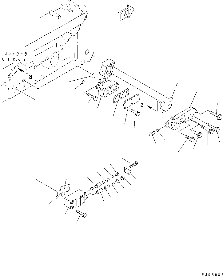 Схема запчастей Komatsu SA12V140-1E-A - МАСЛ. АДАПТЕР(№-) ДВИГАТЕЛЬ