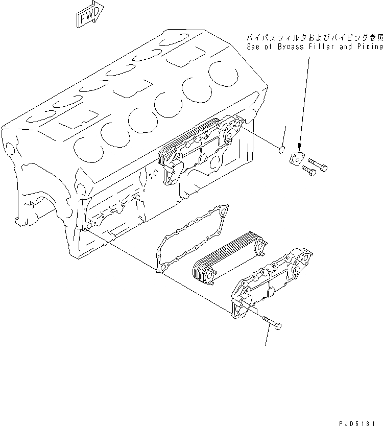 Схема запчастей Komatsu SA12V140-1C-A - МАСЛООХЛАДИТЕЛЬ КРЕПЛЕНИЕ(№89-) ДВИГАТЕЛЬ