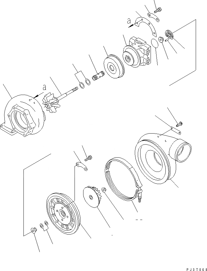 Схема запчастей Komatsu SA12V140-1D-A - ТУРБОНАГНЕТАТЕЛЬ (KTRG-FC) (ВНУТР. ЧАСТИ)(№-8) ДВИГАТЕЛЬ