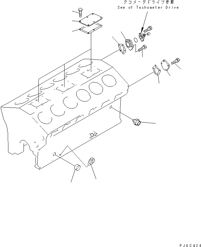 Схема запчастей Komatsu SA12V140-1D-A - ЗАГЛУШКА БЛОКА ЦИЛИНДРОВ(№89-) ДВИГАТЕЛЬ