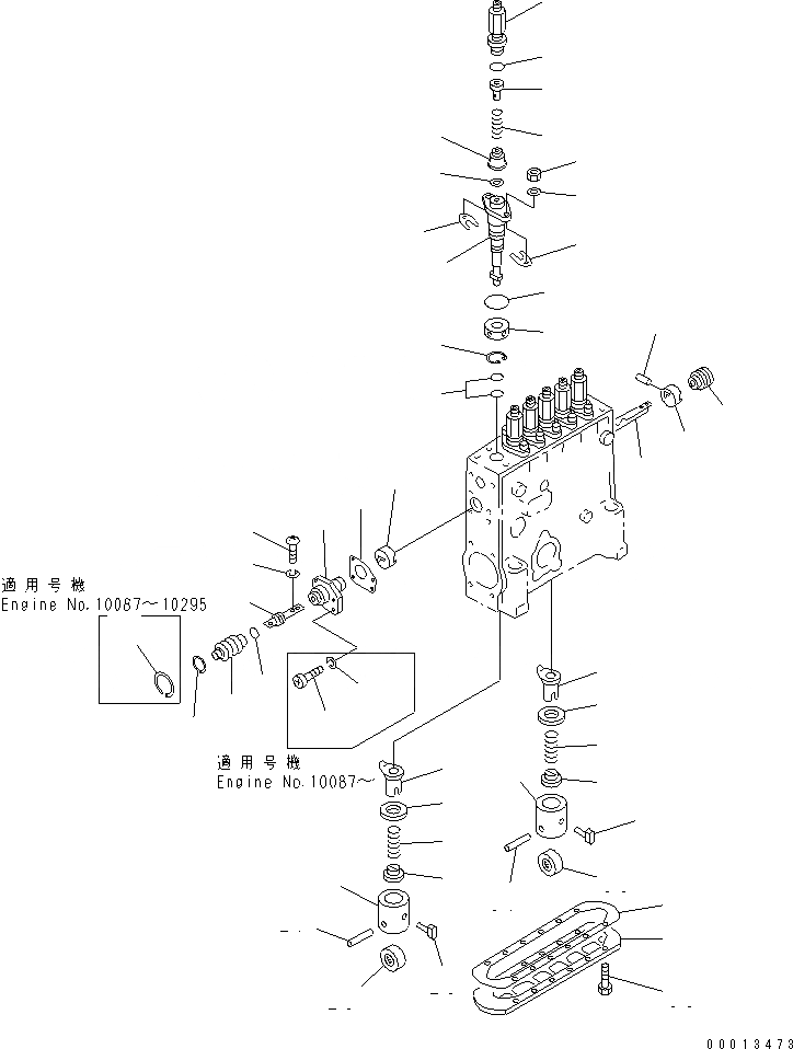 Схема запчастей Komatsu SA12V140-1D-A - ТОПЛ. НАСОС (НАСОС) (ЛЕВ.) (/) (ДЛЯ МЕХАНИЧ. РЕГУЛИР.) (ВНУТР. ЧАСТИ)(№-) ДВИГАТЕЛЬ