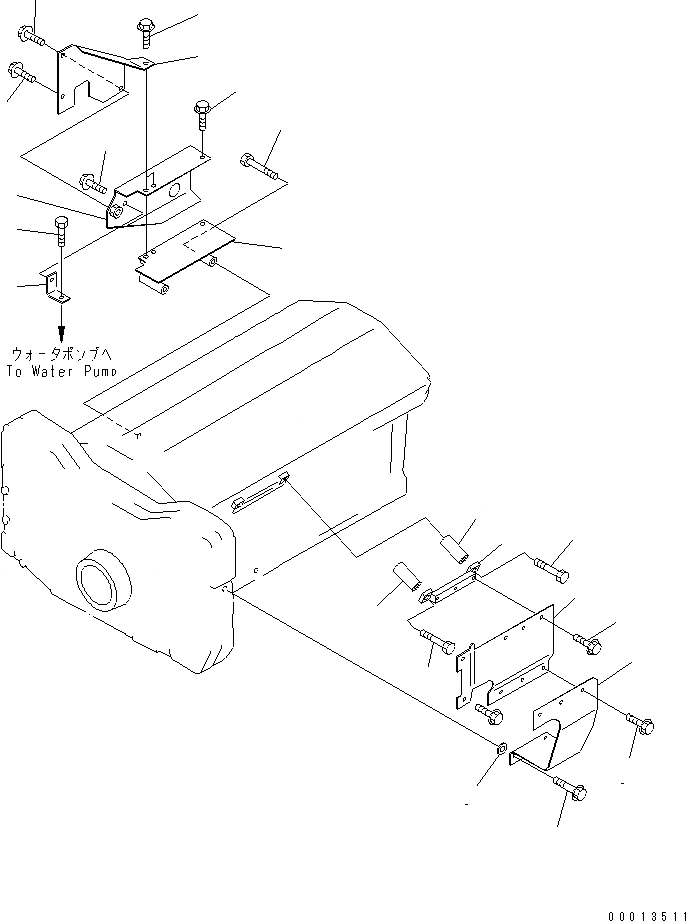 Схема запчастей Komatsu SA12V140-1D-A - ЗАЩИТА (ПРИВОД ТОПЛ. НАСОСА)(№-) ДВИГАТЕЛЬ