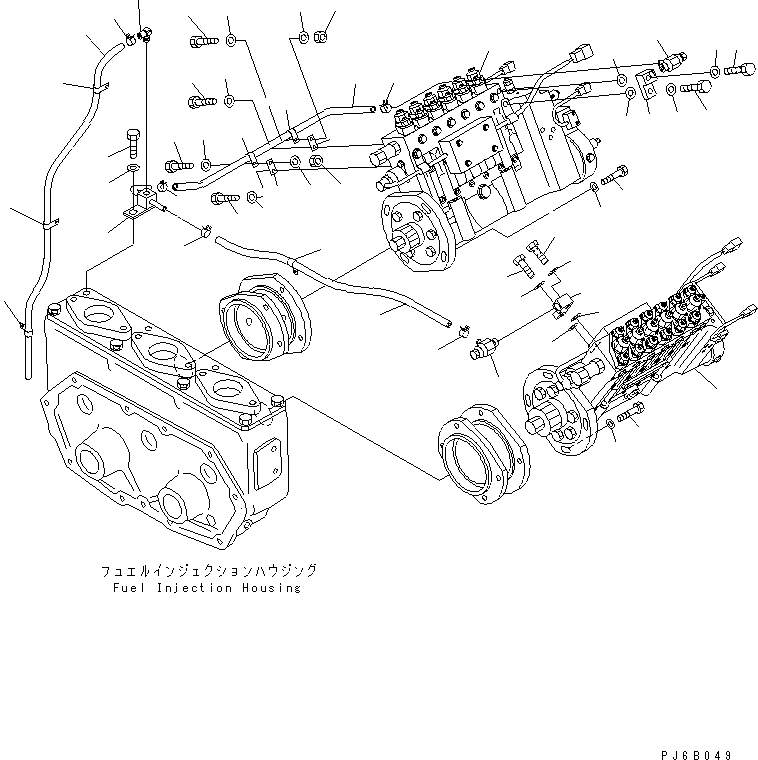 Схема запчастей Komatsu SA12V170E-2A - ТОПЛ. НАСОС И ВОЗДУШН. ВЕНТИЛЯЦИЯ ТРУБЫ ДВИГАТЕЛЬ