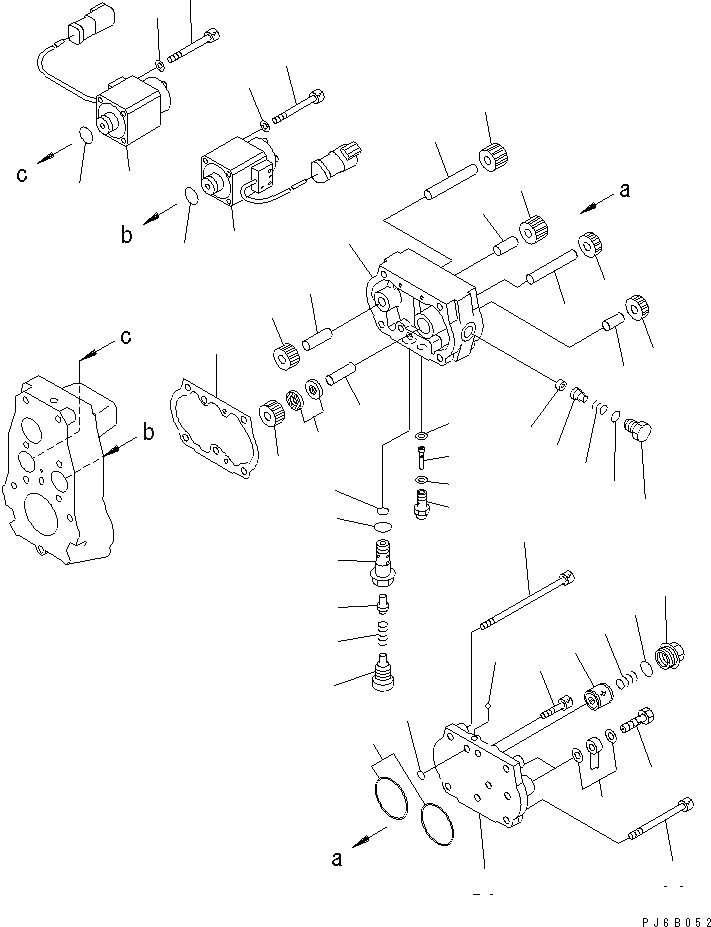 Схема запчастей Komatsu SA12V170E-2A - ТОПЛ. НАСОС (РЕГУЛЯТОР) (ПРАВ.) (/) (ВНУТР. ЧАСТИ) ДВИГАТЕЛЬ