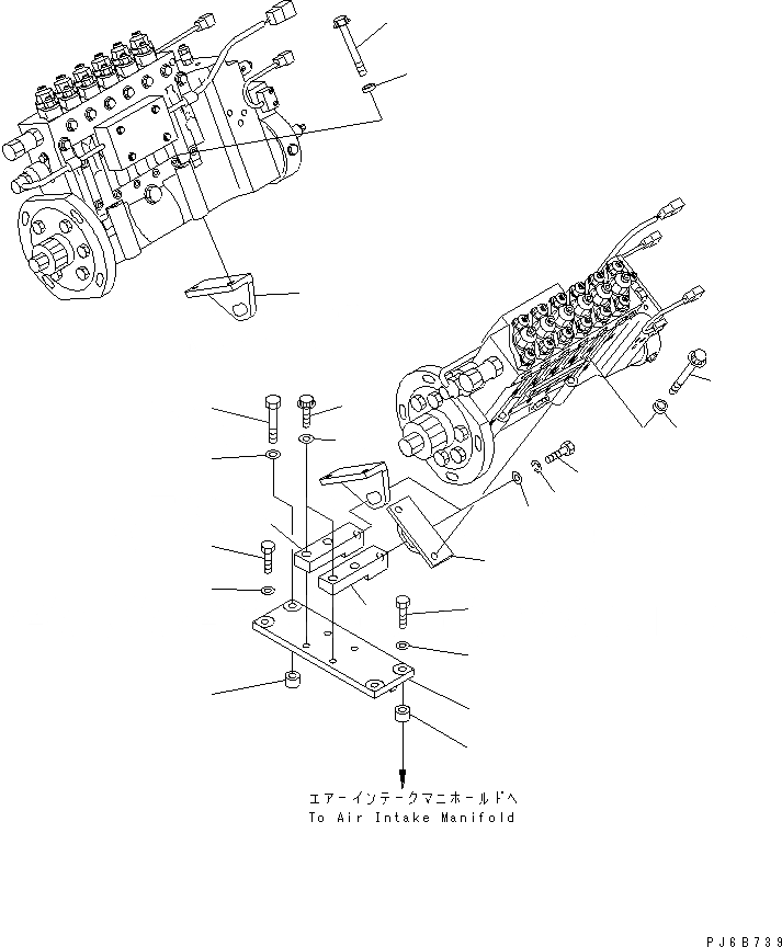 Схема запчастей Komatsu SA12V170E-2A - КРЕПЛЕНИЕ ТОПЛ. НАСОСА ДВИГАТЕЛЬ