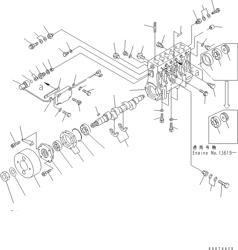 Схема запчастей Komatsu SA12V140-1U-A - ТОПЛ. НАСОС (НАСОС) (ЛЕВ.) (/) (ДЛЯ ЭЛЕКТРИЧ. РЕГУЛЯТОРА) (ДЛЯ EC REGULATION) (ВНУТР. ЧАСТИ)(№79-) ДВИГАТЕЛЬ