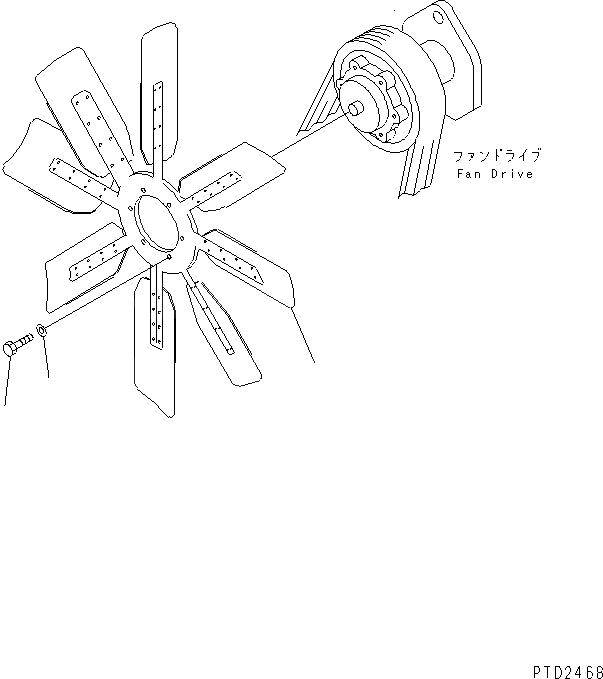 Схема запчастей Komatsu SA12V140-1Q-A - ВЕНТИЛЯТОР ОХЛАЖДЕНИЯ (ТРОПИЧЕСКАЯ СПЕЦИФИКАЦИЯ)(№99-) ДВИГАТЕЛЬ