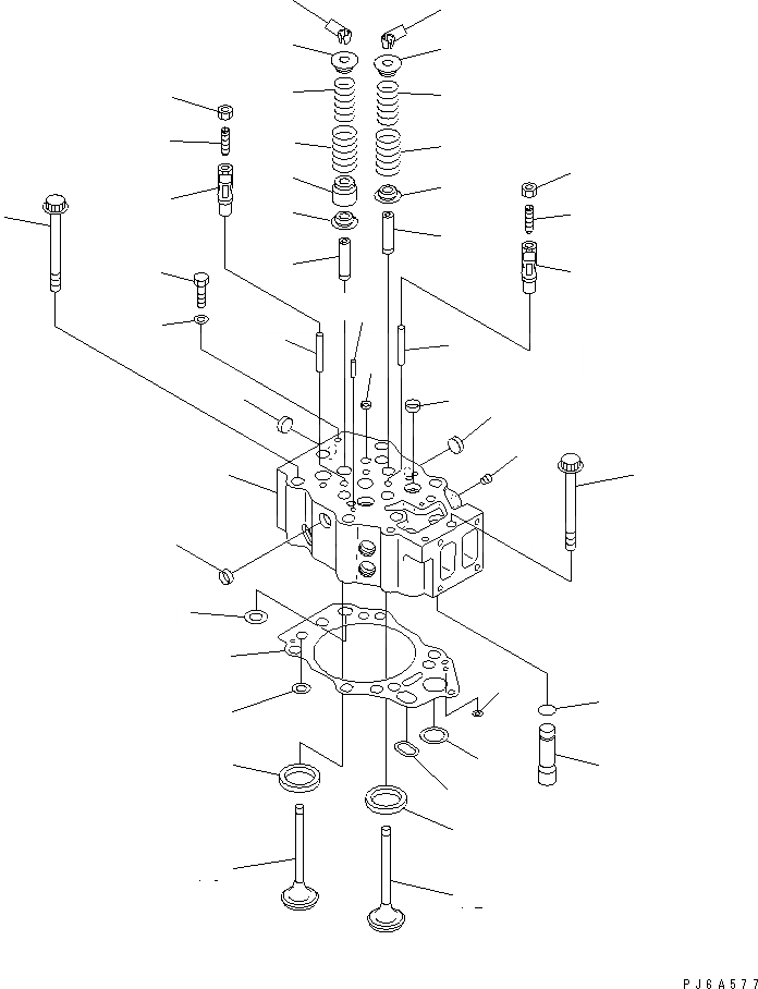 Схема запчастей Komatsu SA12V140-1A-A - ГОЛОВКА ЦИЛИНДРОВ(№779-) ДВИГАТЕЛЬ