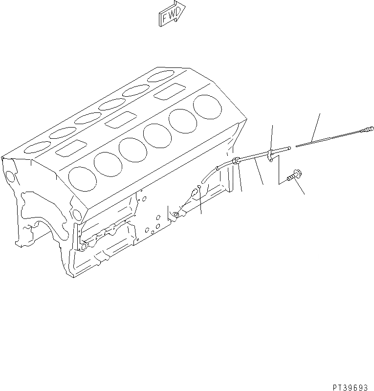 Схема запчастей Komatsu SA12V140-1A-A - МАСЛ. ЩУП(№79-) ДВИГАТЕЛЬ