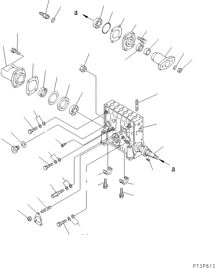 Схема запчастей Komatsu SA12V140-1A-A - ТОПЛ. НАСОС (НАСОС) (ПРАВ.) (/) (ВНУТР. ЧАСТИ)(№-) ДВИГАТЕЛЬ